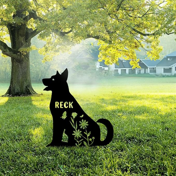 Custom Metal Pet Grave Markers Dog Memorial Plaque, Waterproof Dog Grave Markers Outdoor for Memorial Yard, Sympathy Gift for Pet Loss, Personalized Grave Markers for Dogs