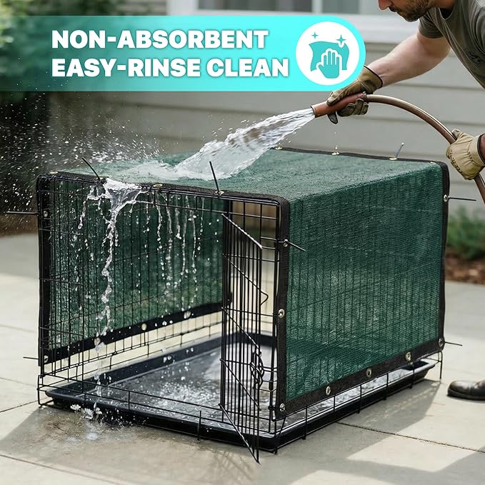 Royal Shade 10' x 19' Green Custom Size 90% Shade Cloth Dog Kennel Shade Mesh Tarp Sunblock with Grommets for Dog Kennel Cover, Fence Privacy Screen, Greenhouse, Chicken Coop & Pet Playpen.