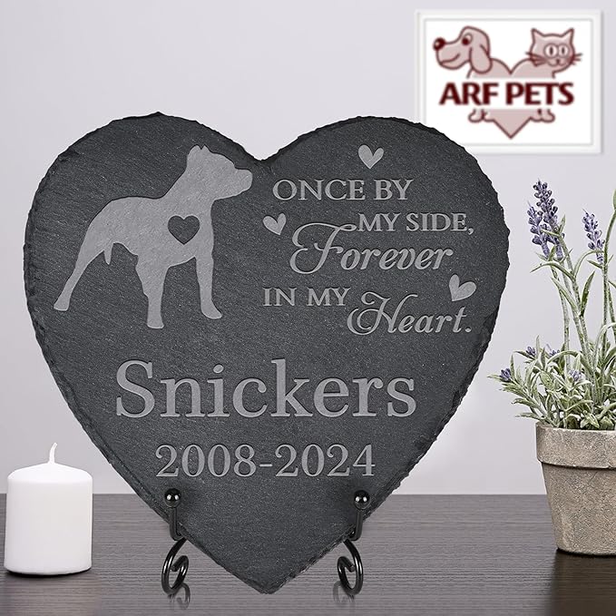 Personalized Pet Memorial, Dog Memorial Stone, Dog Tombstone, Dog Grave Marker, Dog Memorial Gifts, Dog Loss - Heart-Shaped