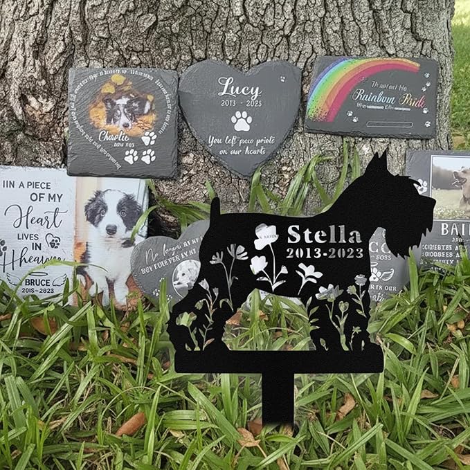 Custom Dog Grave Markers Outdoor, Personalized Pet Grave Marker Stake Dog Memorial, Outdoor Weatherproof Pet Cemetery Sign, Personalized Dog Memorial Gifts for Loss of Dog