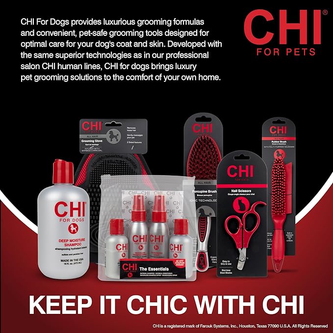 CHI for Pets Guillotine Nail Clipper for Dogs - Stainless Steel Dog Nail Cutter with Safety Guard and Ergonomic Soft Grip Handle - Grooming Tool for All Dog Breeds, Guillotine Nail Clipper, One Size