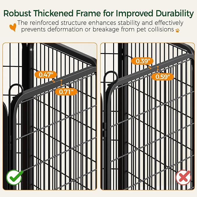 Yaheetech Dog Playpen Outdoor, 24 Inch 32 Panels Heavy Duty Puppy Exercise Pen Metal Pet Fence for RV Camping/Yard/Garden