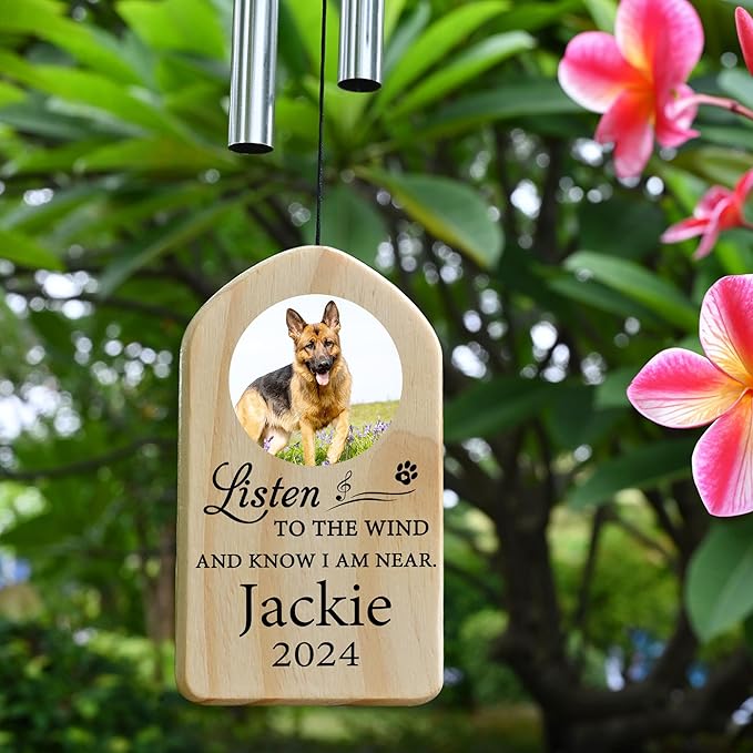 Pet Memorial Wind Chime, Pet Loss Gifts, Pet Memorial Gifts for Dogs, Dog Memorial Gifts for Loss of Dog, Loss of Dog Sympathy Gift, Dog Remembrance Gift, in Memory of Dog Cat - I Am Near