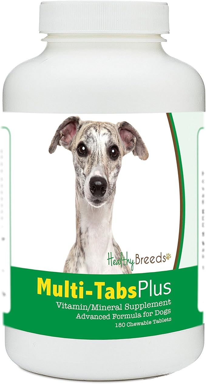 Healthy Breeds Whippet Multi-Tabs Plus Chewable Tablets - The Vitamins & Minerals Your Dog Needs to Support Better Health from The Inside Out - 180 Count