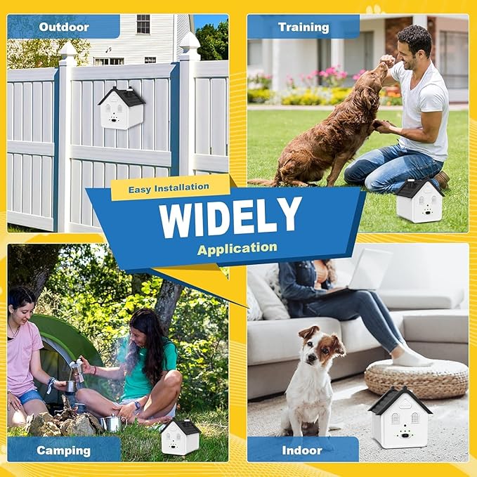 Anti Barking Device, Ultrasonic Dog Bark Deterrent Devices Safe for Dogs to 50 Ft Range, 3 Modes Dog Training & Behavior Aids Bark Box Suitable for All Kinds of Dogs, for Indoor & Outdoor Use