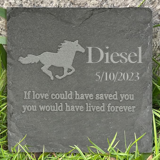 Personalized Pet Memorial Stone, Custom Loss of Horse Gifts Pet Keepsake Gifts Personalized Garden Stone Horse Sympathy Stone Horse Memorial Tombstone - Horse