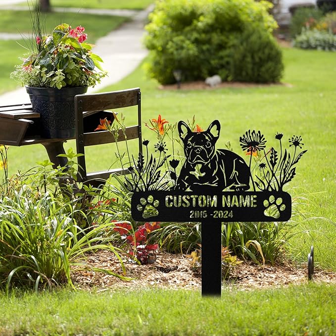 Custom Dog Grave Markers Outdoor, Personalized Pet Grave Marker Stake Dog Memorial, Outdoor Weatherproof Pet Cemetery Sign, Personalized Dog Memorial Gifts for Loss of Dog
