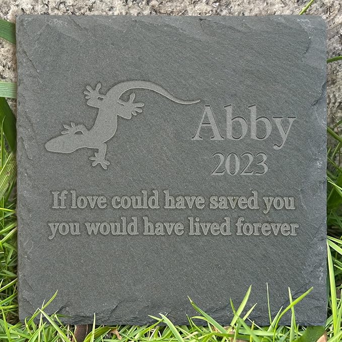 Personalized Pet Memorial Stone, Custom Loss of Gecko Gifts Pet Keepsake Gifts Personalized Garden Stone Gecko Sympathy Stone Gecko Memorial Tombstone - Gecko