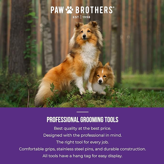 RYAN'S PET SUPPLIES Paw Brothers 9-Blade Dematting Tool for Dog Grooming, Professional Grade, Stainless Steel Blades, Comfort Grip, Gentle on Skin