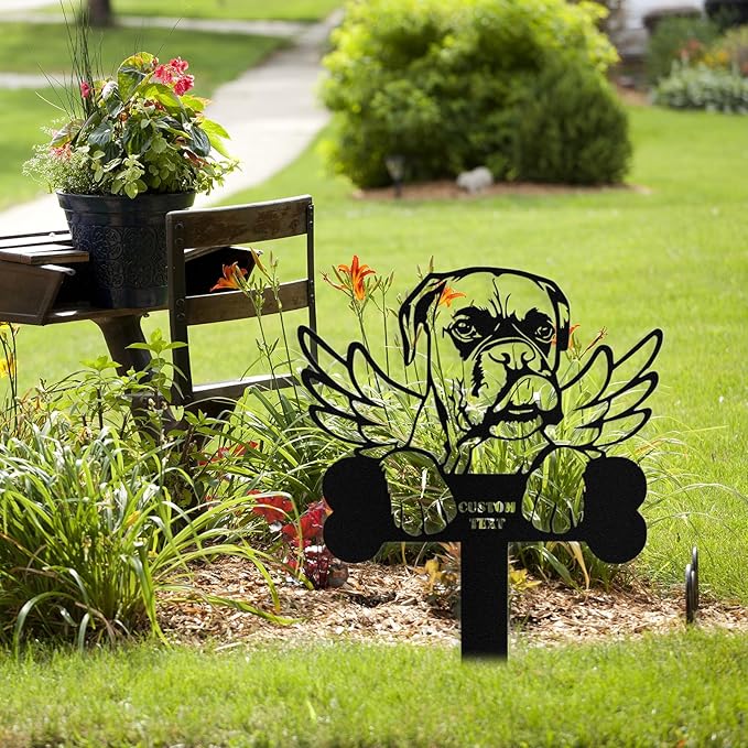 Custom Dog Grave Markers Outdoor, Personalized Pet Grave Marker Stake Dog Memorial, Outdoor Weatherproof Pet Cemetery Sign, Personalized Dog Memorial Gifts for Loss of Dog