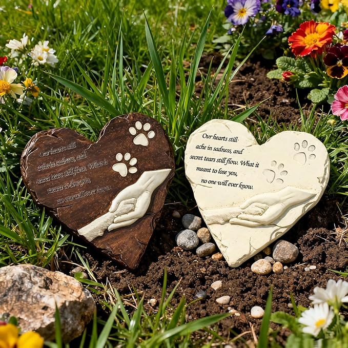 Pet Memorial Stone, Loss of Dog Sympathy Gift, Cat & Dog Passing Away Gift, Pet Loss Sympathy Gifts, Garden Stone for Pet Remembrance, Grave Marker Headstones for Dogs Cats(Yellow)
