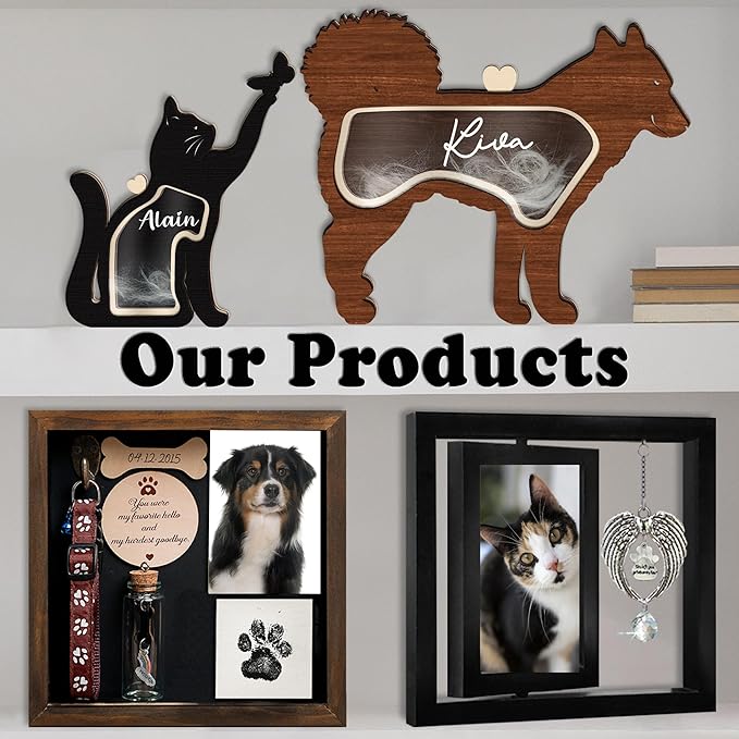 9" Siberian Husky Dog Hair Keepsake Box, Wooden Pet Urns for Dogs, DIY Pet Loss Sympathy Gifts, Unique Gift Dog Shape Standable Table Decor, Idea Gift for Pet Lover Storing Fur Teeth Ashes PSD6-33L