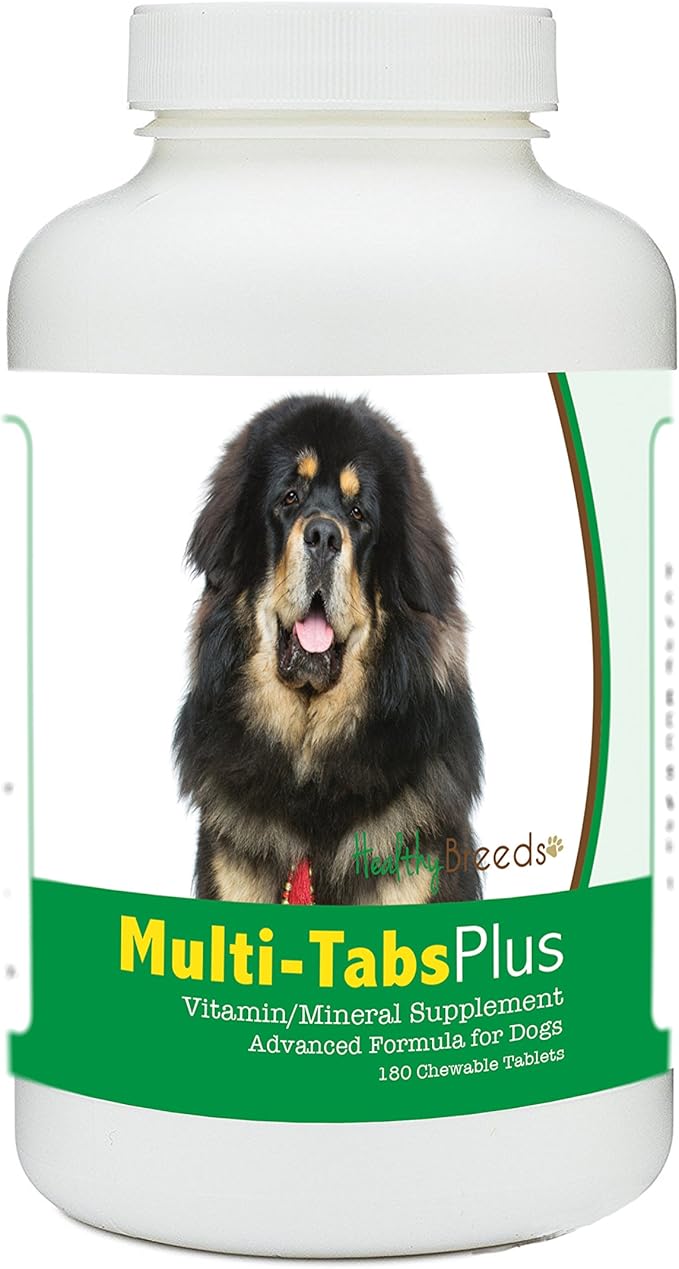 Healthy Breeds Tibetan Mastiff Multi-Tabs Plus Chewable Tablets - The Vitamins & Minerals Your Dog Needs to Support Better Health from The Inside Out - 180 Count