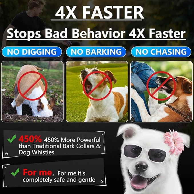 BONSO 2025 New Dog Bark Deterrent Device, 50ft Long-Range Ultrasonic Barking Control Device - Effective Anti-Barking Device to End Bad Behavior, Alternative to Shock Collars (Yellow)