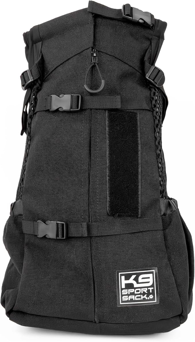 K9 Sport Sack Air 2 - Small, Jet Black - Ideal for Dogs with 13-16” Back Length - Durable, Breathable Backpack-Style Carrier - Perfect for Walks, Short Hikes & Public Transportation