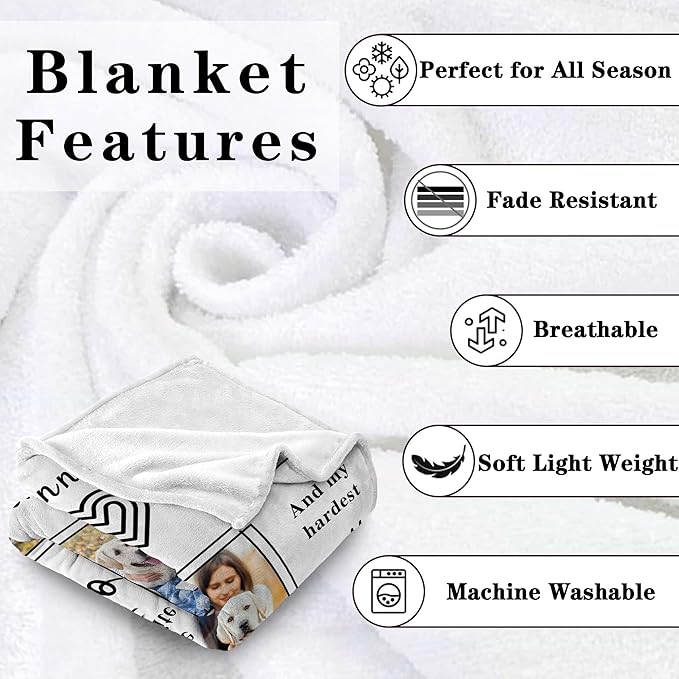 Funny DIY Personalized Pet Memorial Blanket with Photo Pet Memorial Gifts for Dogs Cats Loss of Dog Sympathy Gift Dog Bereavement Remembrance Pets Loss Gifts Custom Dogs Picture Blanket