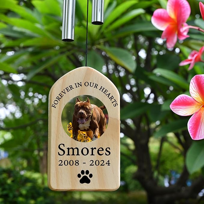 Dog Memorial Gifts for Loss of Dog, Pet Memorial Wind Chime, Pet Memorial Gifts, Pet Loss Gifts, Loss of Dog Sympathy Gift, Dog Remembrance Gift, in Memory of Dog Cat - Forever in Our Hearts