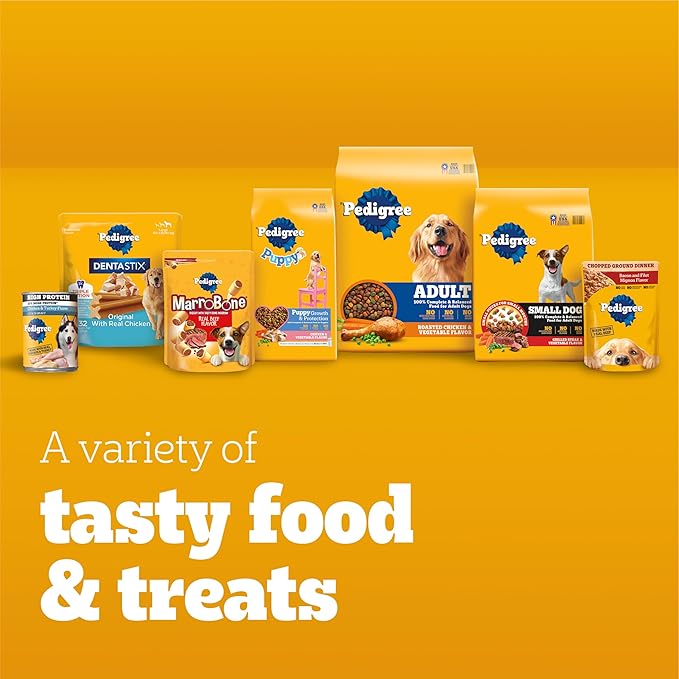 Pedigree Chopped Ground Dinner Wet Dog Food Pouches Variety Pack, 3.5 oz Pouches, 30 Count