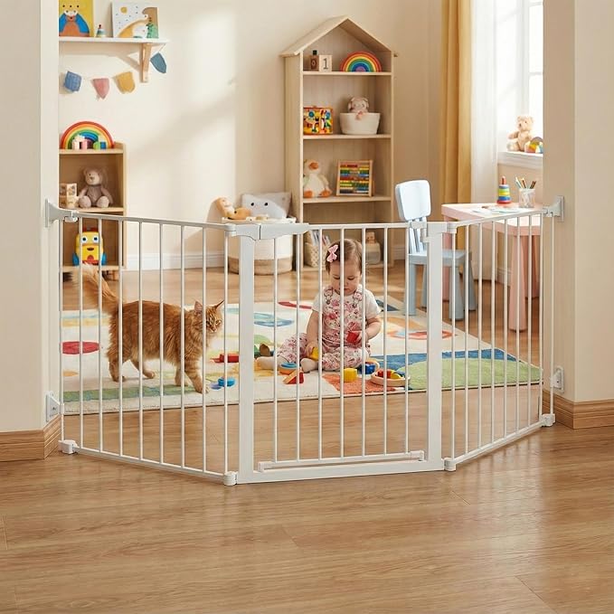 KidCo - Custom Fit Auto Closing ConfigureGate Baby Gate with 30 Inch Door Section, Baby Fence, Safety Gate (White)
