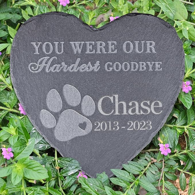 Loss of Pet Sympathy Gifts, Personalized Pet Memorial Sympathy Bereavement Gifts for Dog Lovers, Pet Memorial Stones, Dog Bereavement Tombstone in Loving Memory of Furry Pet