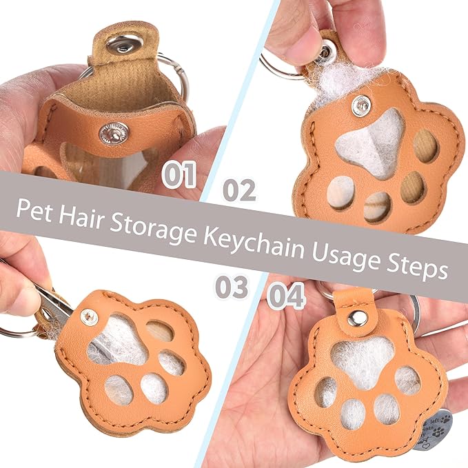 Dog Memorial Gifts for Loss of Dog – 6 PCS Pet Keepsake Keychain Set with Fur Capsule, Engraved Quotes & Gift Box – Sympathy Gift for Pet Loss, In Memory of a Beloved Pet