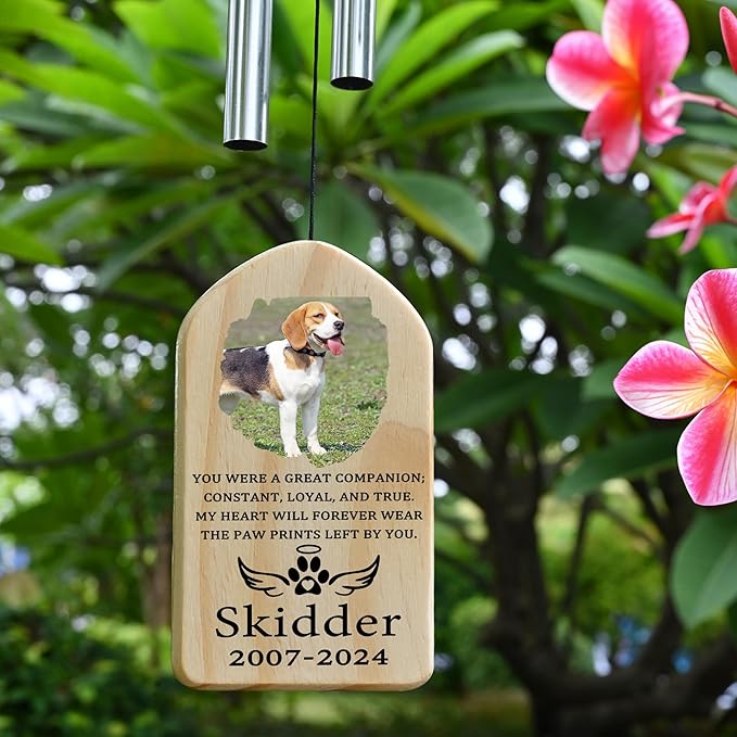 Pet Memorial Wind Chime, Pet Loss Gifts, Pet Memorial Gifts for Dogs, Dog Memorial Gifts for Loss of Dog, Loss of Dog Sympathy Gift, Dog Remembrance Gift, in Memory of Dog Cat - Great Companion