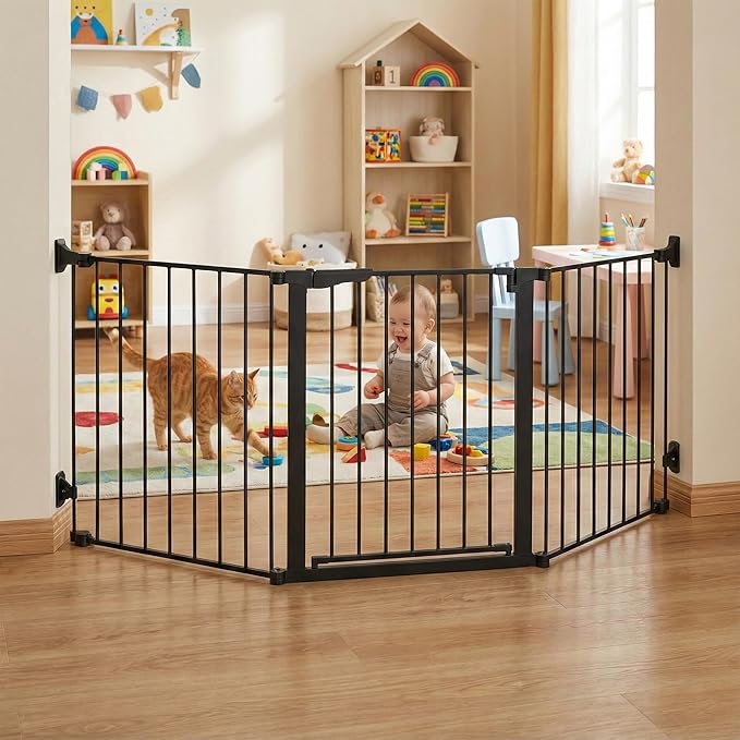 KidCo - Custom Fit Auto Closing ConfigureGate Baby Gate with with 30 Inch Door Section, Baby Fence, Safety Gate (Black)