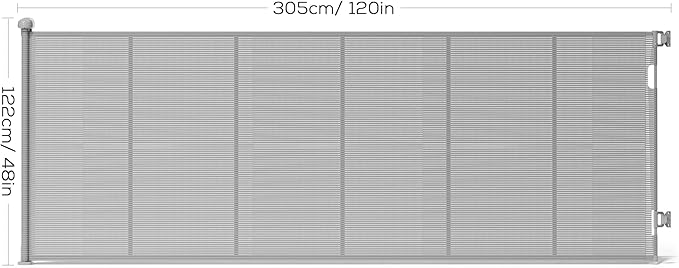 Retractable Baby Gate for Stairs, 48" Tall X 120" Wide Mesh Dog Gate Indoor, Child Gate for Doorways, Hallways, Deck, Indoor Outdoor Pet Baby Safety Essentials for Home, Gray