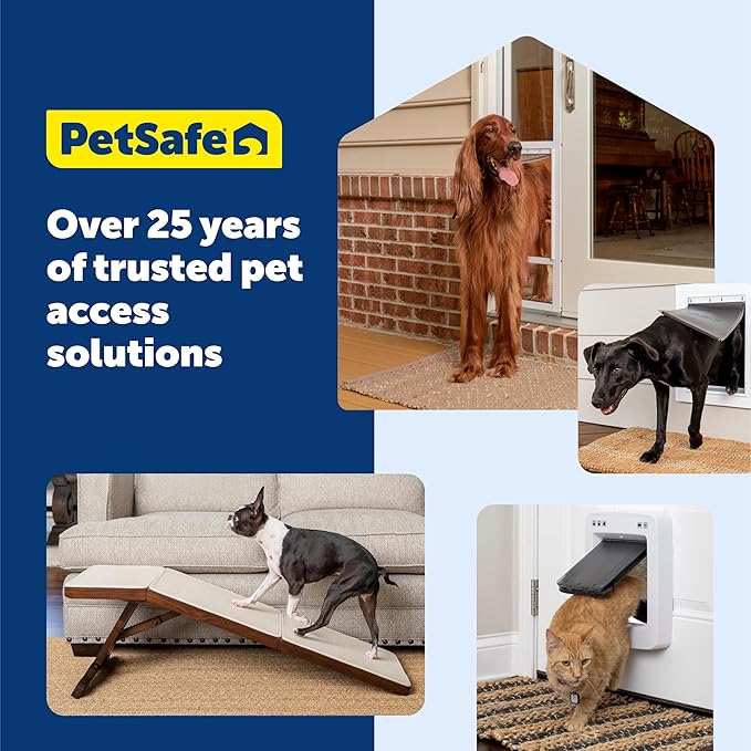 PetSafe CozyUp Bed Ramp - Supports Pets Back & Joints - High Traction Carpet Surface - Furniture-Grade Wood - Cherry or White Finish - Heavy Duty Bed Access Ramp - White