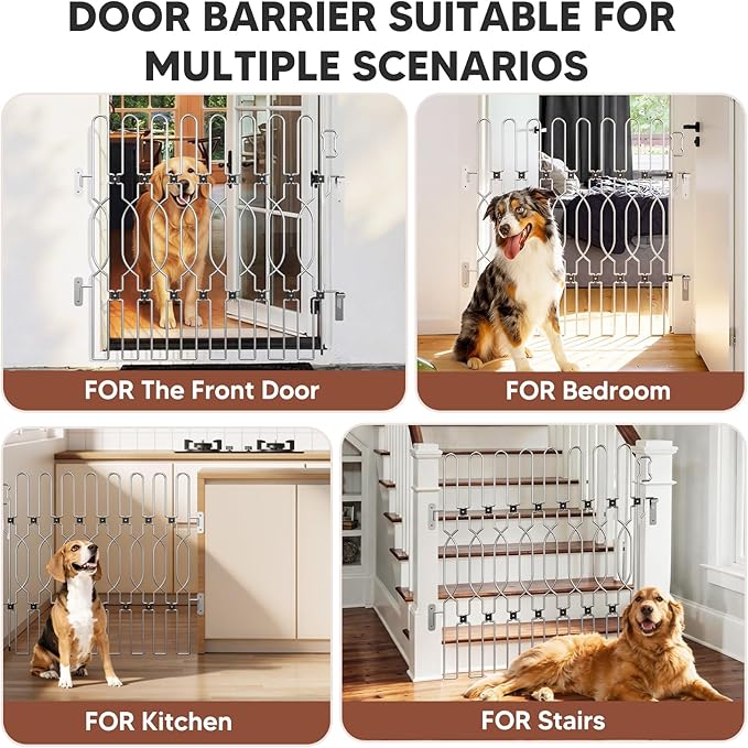 Snagle Paw Metal Retractable Door Barrier,Safety Dog Gate for Front Door,Easy Install Retractable Pet Gate for Recreational Vehicle,Doorways,36.2" Wide 35" Tall