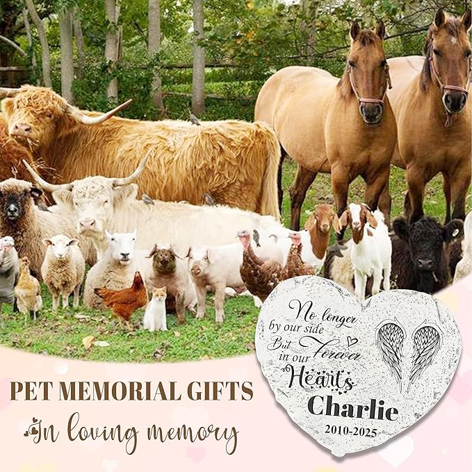 Personalized Dog Memorial Stone - Memorial Gift for Loss of Dog- Headstones for Pets - Pet Loss Gifts Cat Memorial Gifts - Cemetery Decorations (HS-Pawprint)