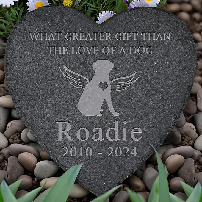 Pet Memorial Gifts for Dogs, Dog Memorial Stone, Dog Memorial Gifts for Loss of Dog, Loss of Dog Sympathy Gift, in Memory of Dog, Pet Loss Gifts Dog - Love of A Dog(Heart-Shaped)