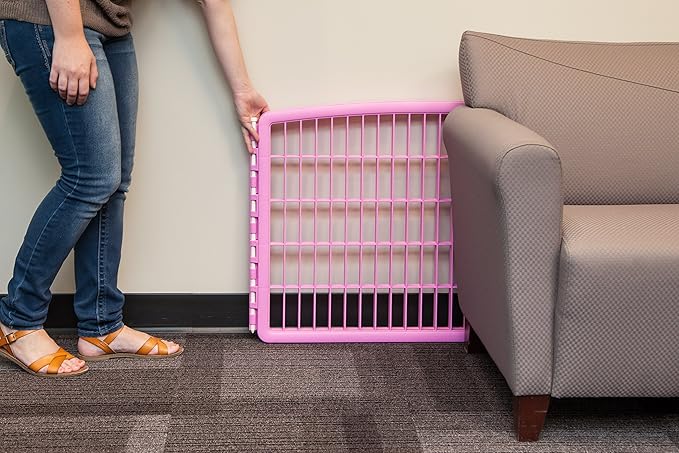 IRIS USA 24" Exercise 4-Panel Pet Playpen, Puppy Pet Small Medium Dog Pen Keep Pets Secure Easy Assemble Rust-Free Heavy-Duty Molded Plastic Customizable, Pink