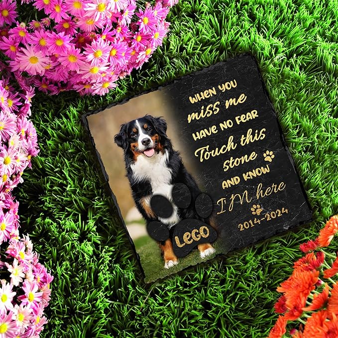 Dog Memorial Gifts for Loss of Dog, Pet Dogs Memory Stones, Loss of Pet Bereavement Remembrance Sympathy Gift, Cat Memorial Gifts for Pets Lovers, Cemetery Decorations for Grave