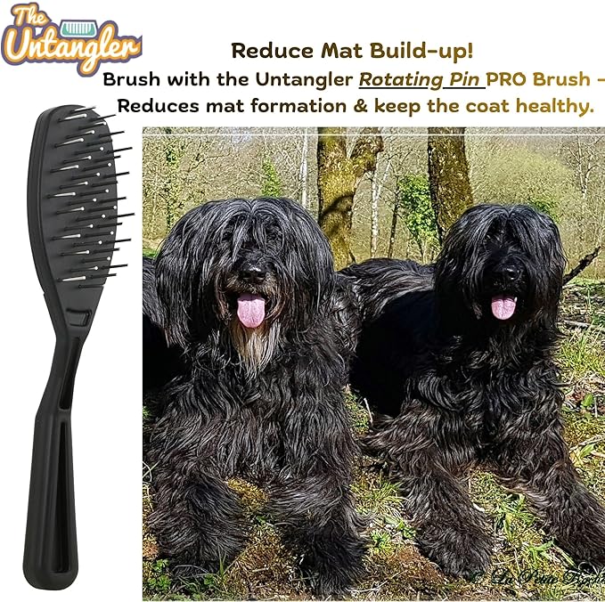 Undercoat Mini-Rakes for Effective Dematting and Grooming Dogs and Cats has V-Shape Head and Double Row, Stainless-Steel Rotating Teeth (Extra-Long Tooth Mini Rake)
