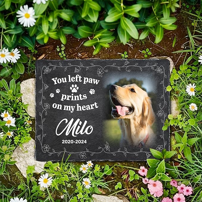 Personalized Memory Stone for Pets Dog Plaques Memorial for Cat | Pet Plaque Memorial Dog Gifts with Photo | Pet Loss Plaque Personalized Gifts for Dogs | Best Keepsakes for Furry Friends