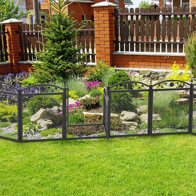BingoPaw Dog Playpen Indoor: 8 Panels 32” Tall Metal Pet Pen Puppy Whelping Box with Waterproof Bottom - Outdoor Doggy Run Fence with Door for Small Medium Large Dogs