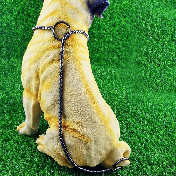Dog P Snake Chain Chrome Plated Metal Dog Training Choke/Collar-Fully Guaranteed Against Rust Tarnish or Breakage-Recommended for Professional Training (Black, 4mm * 22")