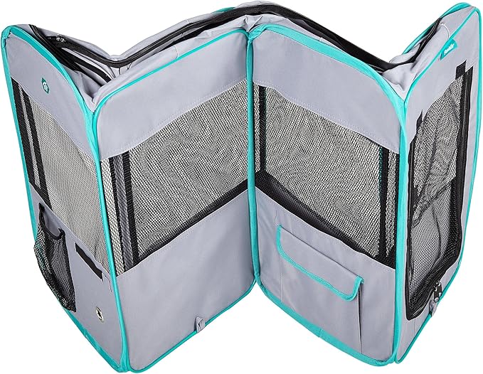 Deluxe Premium Pet Dog Playpen Portable Soft Dog Exercise Pen Kennel with Carry Bag for Dogs, Cats, Kittens, and All Pets (Medium, Grey)