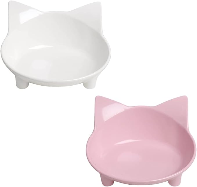 Skrtuan Non-Slip Cat & Dog Food Bowl – Wide, Shallow Pet Dish for Whisker Fatigue Relief, Safe for Puppies & Rabbits