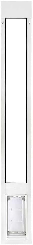 Endura Flap Thermo Panel Pet Door for Sliding Glass Doors | Heavy-Duty Aluminum Frame with Secure Locking Cover | Energy Efficient & Easy Install | White, Medium Flap, 77.25"-80.25" Slider Height