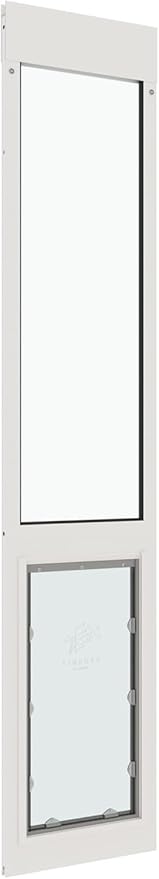 Liberty Pet Door for Sliding Glass Door | Vinyl Frame with Closing Cover | for Home & Rentals | Clear Glass | White, XL Flap, 95" - 96.5" Slider Height