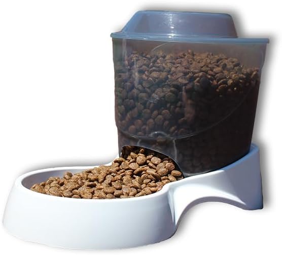 Van Ness Pets Small Gravity Auto Feeder for Cats/Dogs, 3 Pound Capacity GRAY