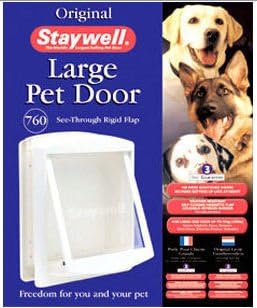 Staywell 760 White Pet Large Dog Door - Clear Dog Cat Flap