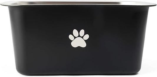 2.5 Gallons 40 Cup Non Slip Stainless Steel Large Dog Water Bowls, Outdoor Metal Dog Bowls Extra Large Breed, High Capacity Water Bowl for Big Giant Huge Dogs, Black