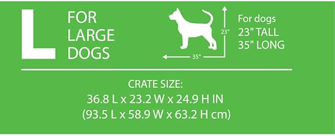 EveryYay by Petco 2-Door Dog Crate Large 36.8" L X 23.2" W X 24.9" H Black: No Handles