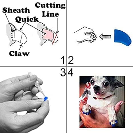 3 Month Supply Soft Nail Caps with Adhesive for Dog Claws - Fuscia Pink Medium