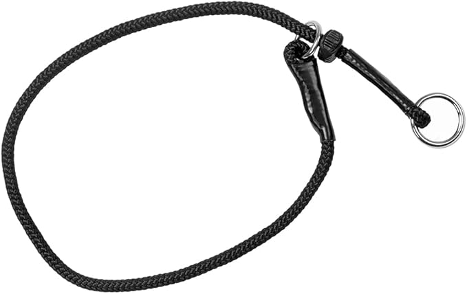 Dingo Gear Choke Collar for Dog Training Handmade of Cord with A Limiter, Waterproof Black S04059, (S)