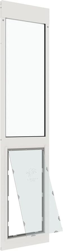 Liberty Pet Door for Sliding Glass Door | Vinyl Frame with Closing Cover | for Home & Rentals | Clear Glass | White, XXL Flap, 78.5" - 80" Slider Height