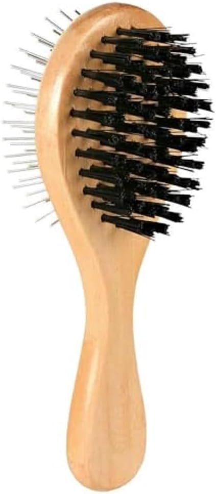 Trixie Wooden Double Sided Dog Brush, 17 x 5 cm, Pack of 4